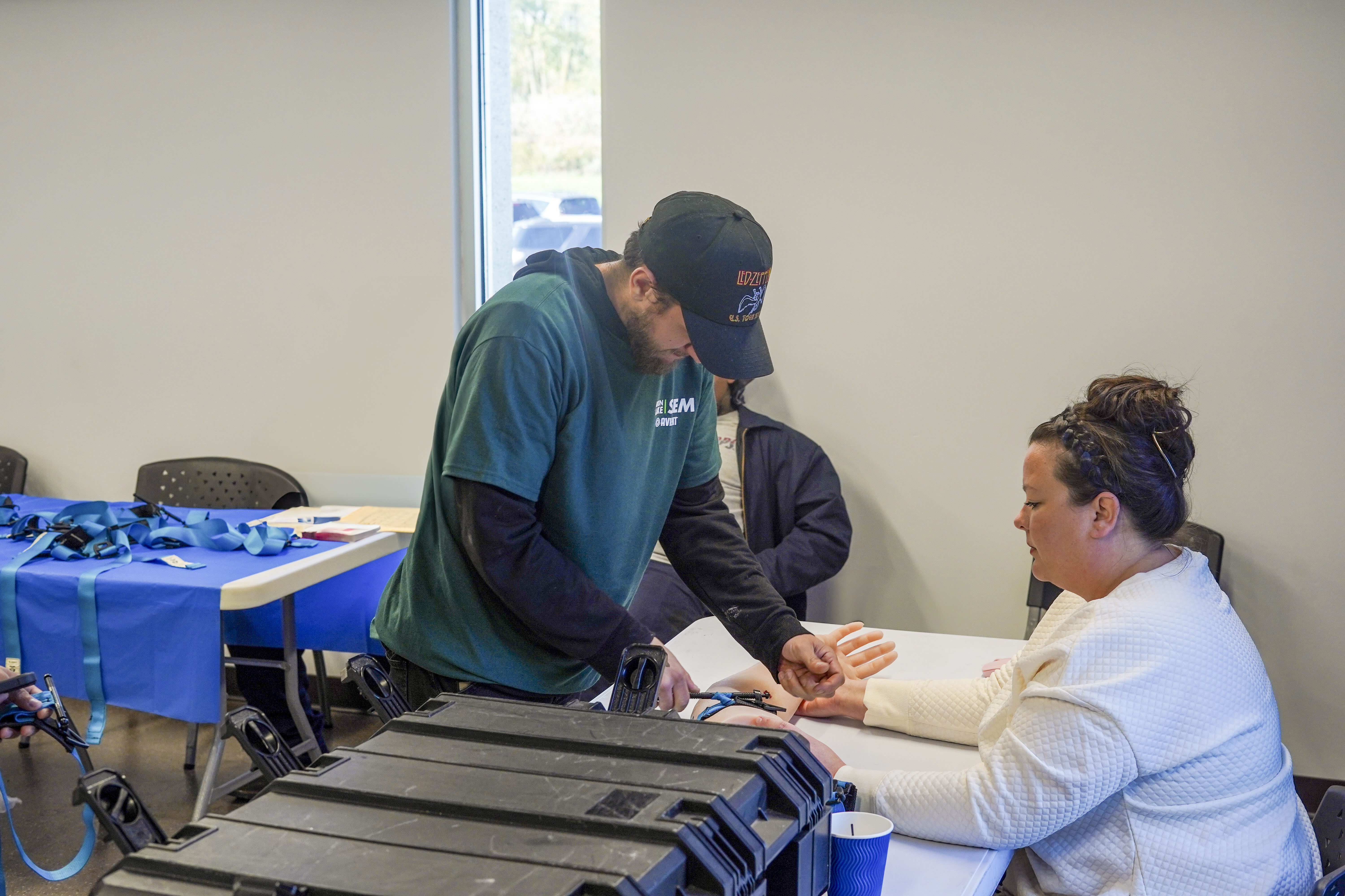 Man and woman at desk